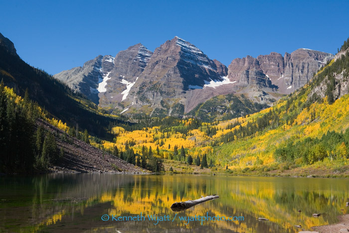 Maroon Bells, mountain, Colorado, Aspen, fall color photo